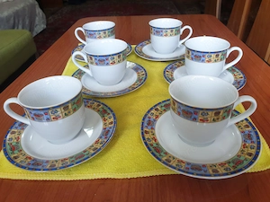 Set 6 cești cafea porțelan Blau Stahl - Bavaria Design (Vintage Germania) 210RON
