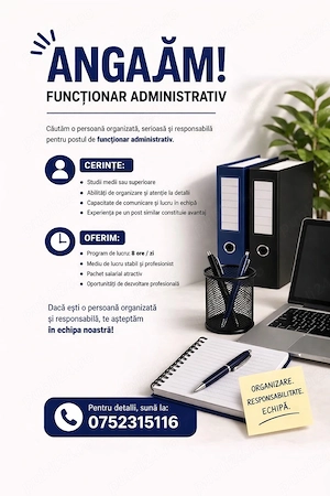 Angajam functionar administrativ 