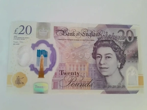 Bancnota veche Anglia 20 lire necirculata 