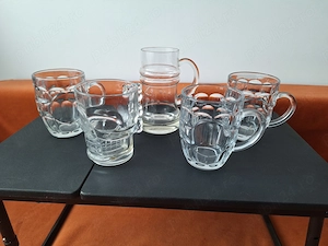 Lot de 5 halbe din sticla pentru servit bere