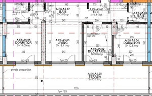 Apartament cu 3 camere si terasa de 35 mp, situat in bloc nou, oferit la inchiriat