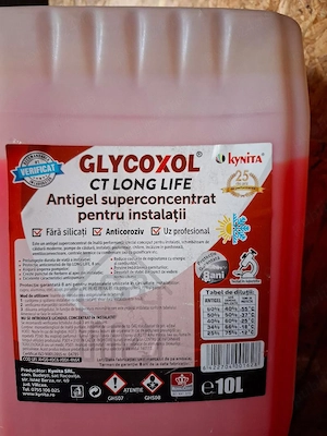 Vand antigel superconcentrat pentru instalatii