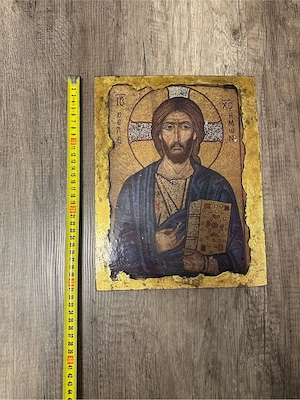 Icoană Iisus Hristos Pantocrator (Milostivul)   Reproducere bizantină pe lemn, 30x25 cm