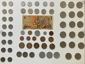 Colectie Numismatica: 64 monede romanesti + cadou 1 bancnota