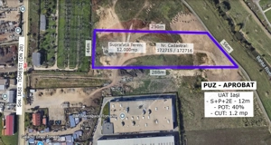 Teren Intravilan 1.2Ha de Vânzare, PUZ Aprobat - ZONA INDUSTRIALA IAȘI