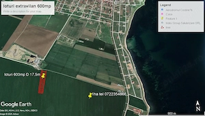 23August - vanzare lot teren 600mp extravilan granita cu Costinesti la 2km mare manastirea Sf.Elena