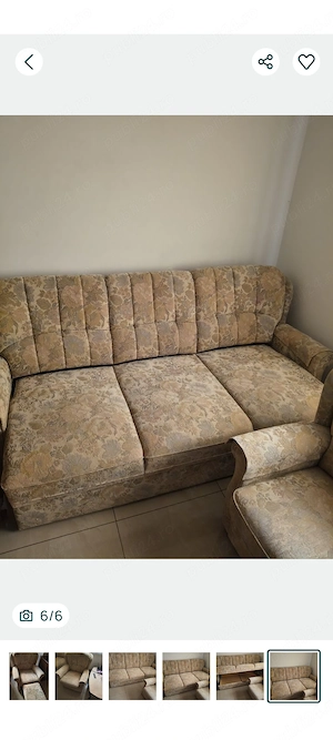 Vând canapea+2 fotolii 