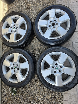 Set 4 jante aliaj 5x110 echipate cu anvelope vara Pirelli 225/50/17 Skoda Sharan Seat VW - imagine 2