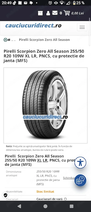 2 Anvelope Pirelli Scorpion Zero 255/50/20 PNCS - imagine 5