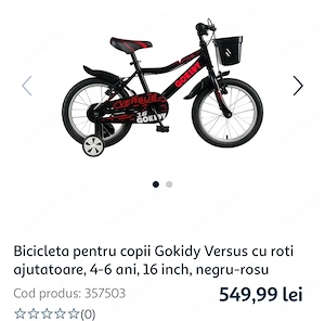 bicicleta copii 16 inch - imagine 3