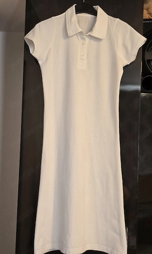 Rochie Tip Polo Albă   Stil Sport-Chic   Mărime S