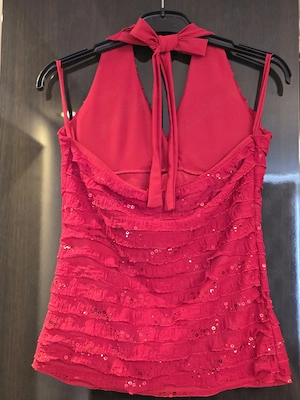 Top Roșu Vibrant cu Paiete mărime S   Perfect pentru Petreceri și Evenimente Speciale