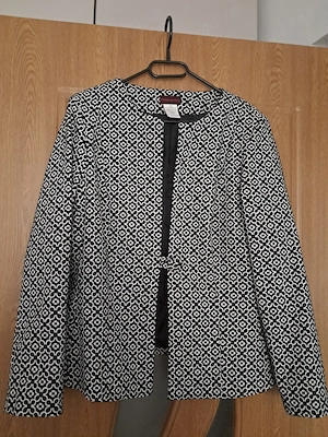 Sacou damă mărimea 50 culoare alb-negru