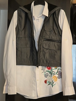 Super ofertă set Urban-Chic: Cămașă Albă cu Broderie & Vestă Crop