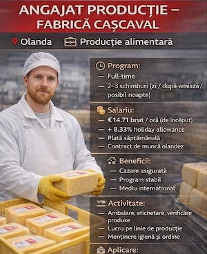 Urgent de munca la cașcaval  la.banda 