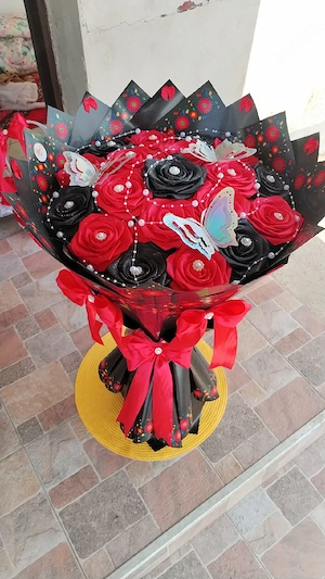 Buchet din flori satin!