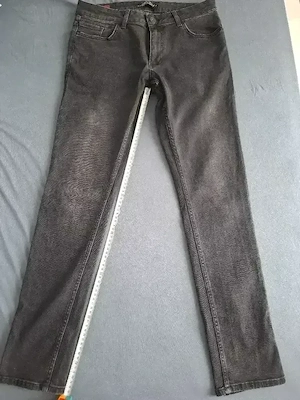 Blugi jeans negri marime L 32 skinny fit