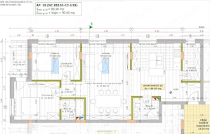 Vanzare apartament 3 cam. in amenajare 87mp la 91000 eur