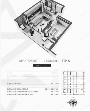 Vanzare apartament 2 camere decomandat, etaj 7, parcare, 13 Septembrie - imagine 6