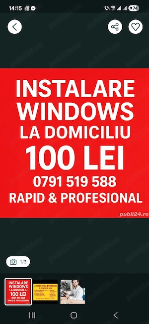 instalare windows 11,10 si reparații calculatoare, laptop la domiciliu, garanție ,licență 