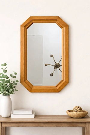 Oglindă decorativă cu ramă din lemn   stil clasic, elegantă