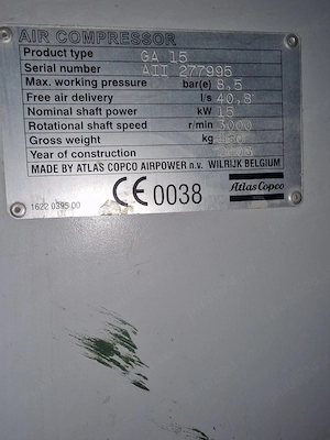 Compresor cu surub Atlas Copco GA15FF - imagine 2