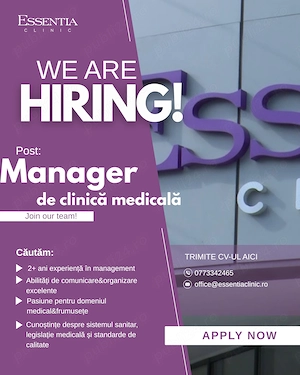 Angajam manager clinica medicala