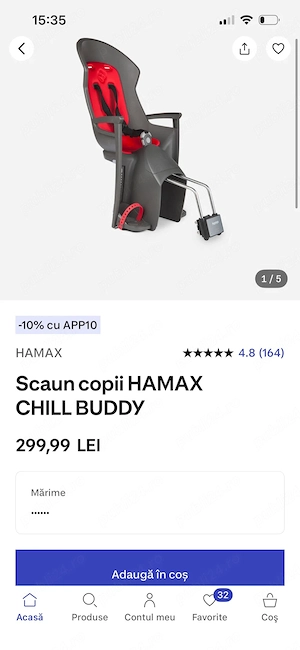 Scaun bicicleta copii Hamax Chill Buddy- Decathlon