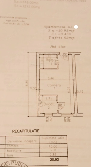 Garsoniera Sud etaj 1 de vanzare
