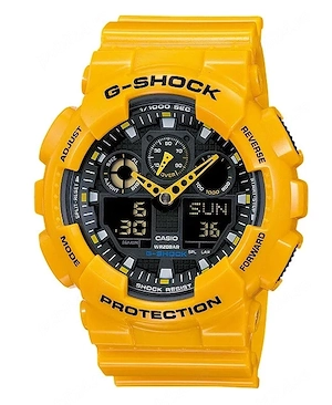 Ceas Sport CASIO G-SHOCK GA-100 YELLOW- Galben Lucios Nou !! 2026 !!