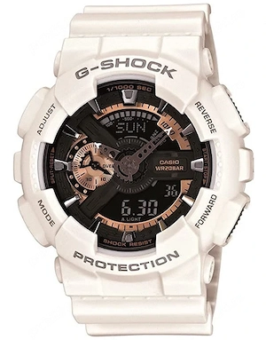 Ceas Sport CASIO G-SHOCK GA-110 WHITE&GOLD-ALB Lucios Nou !! 2026 !!
