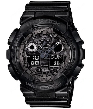 Ceas CASIO G-SHOCK GA-100 ALL BLACK-Negru Mat Sport Nou !!! 2026 !!