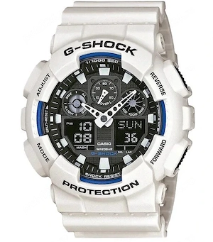 Ceas Sport Casio G-SHOCK GA-100 WHITE BLACK - NOU 2026 ! Alb Mat !!