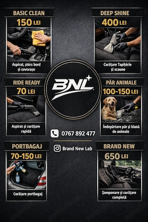 Ofer servicii de curățare și detailing interior auto în Timișoara.