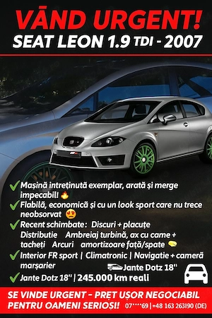 Vând Seat Leon 3500 euro negociabil  - imagine 6