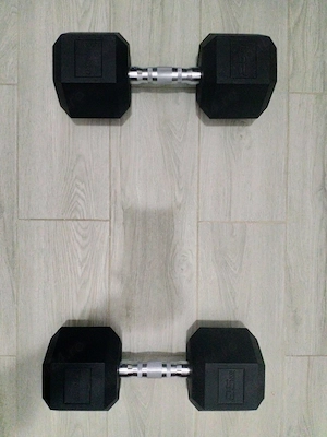 Gantere hexagonale cauciucate XTREXO | 2 x 25 kg