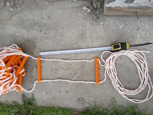 Scara alpinism utilitar din coarda lungime 15m trepte plastic rigide