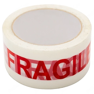 Banda adeziva cu inscriptia Fragile,50mm x 66m lungime,adeziv acrilic
