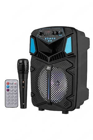 Boxa portabila cu bluetooth si microfon pe fir,inclus,putere 300W,nouă