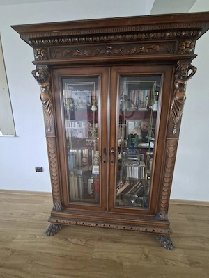 Vand mobilier lemn masiv sculptat - imagine 5