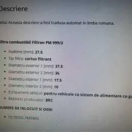 Filtru GPL stare lichidă ( FILTRON PM999/3) - imagine 2