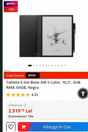 Boox Air5 Color 10.3 Inch Nou Sigilat - imagine 3