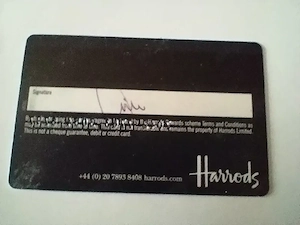 261. Cartelă de puncte de fidelitate din 2010, magazin Harrods Londra  - imagine 2