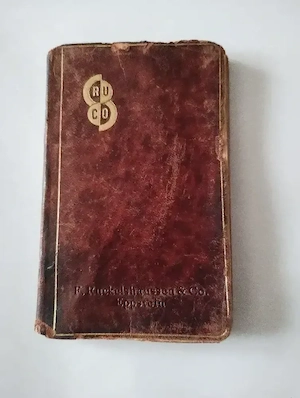 264. Agenda de buzunar (rara), din piele fină, suflată cu aur, RUCO, 1934, Berlin, Germania 