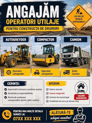 angajam operator camion compactor autogreyder 
