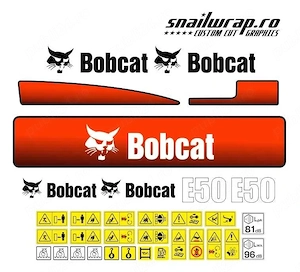 Stickere autocolante Bobcat E26 E27 E25 E32 E35 E19 E17 E20 E55 E50z - imagine 3