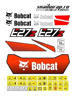 Stickere autocolante Bobcat E26 E27 E25 E32 E35 E19 E17 E20 E55 E50z