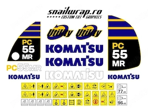 Stickere autocolante Komatsu PC18-20MR PC26-27MR PC30-35MR PC50-55MR