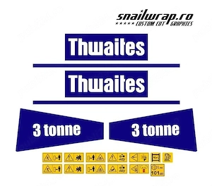 Stickere autocolante Dumper Thwaites 3T 6T 7T 9T Terex Benford Barford - imagine 3
