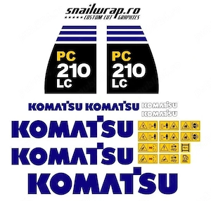 Stickere autocolante Komatsu WB93R-S WB97R-S WB98A PC210-240-290 LC - imagine 2